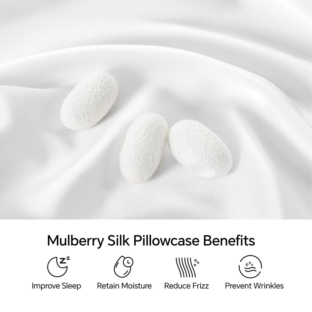 Mulberry Silk Pillowcases with Zip – 2 Pack