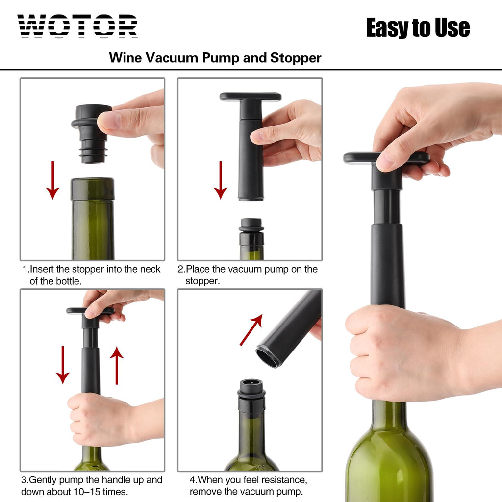 Wine Saver Vacuum Pump with 4 Stoppers
