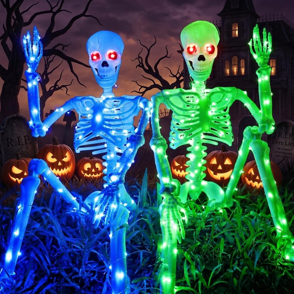 Light-Up Skeletons – 2 Pack 90 cm Outdoor Halloween Decoration – view 10