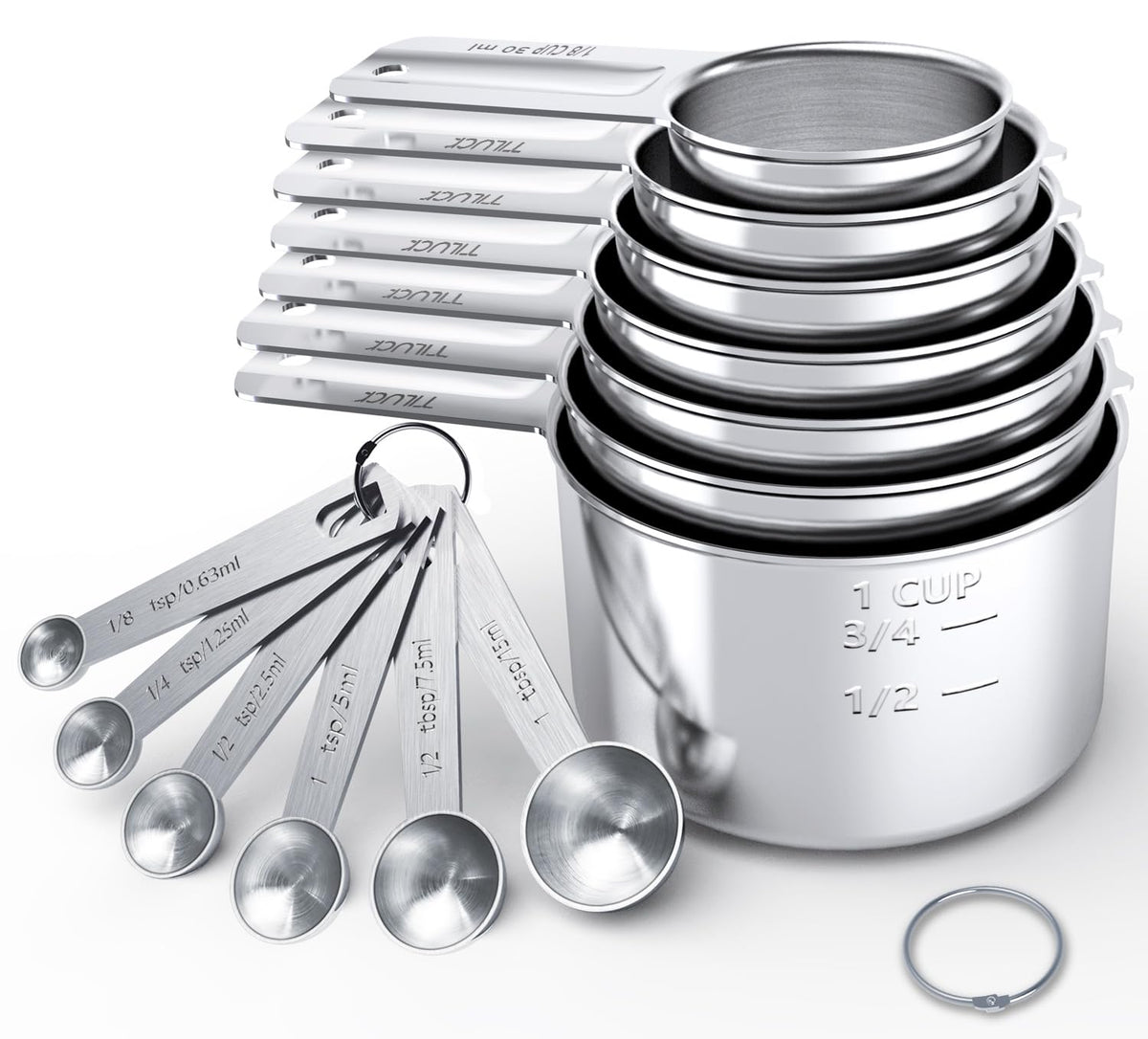 Stainless Steel Measuring Cups & Spoons Set