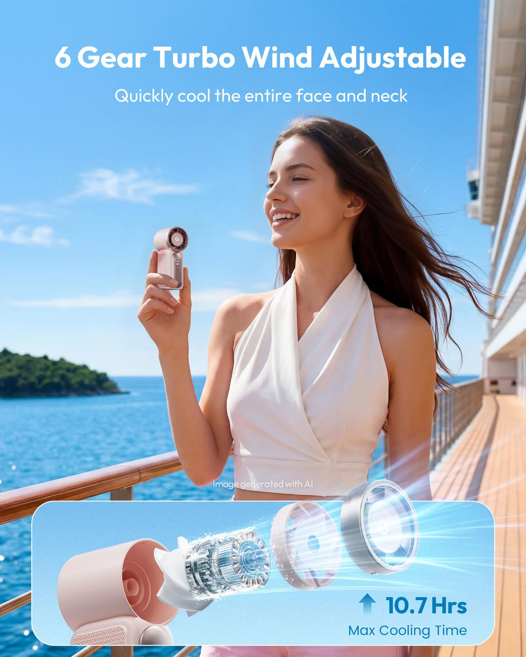 Mini Handheld Fan – 16,900 RPM, Rechargeable