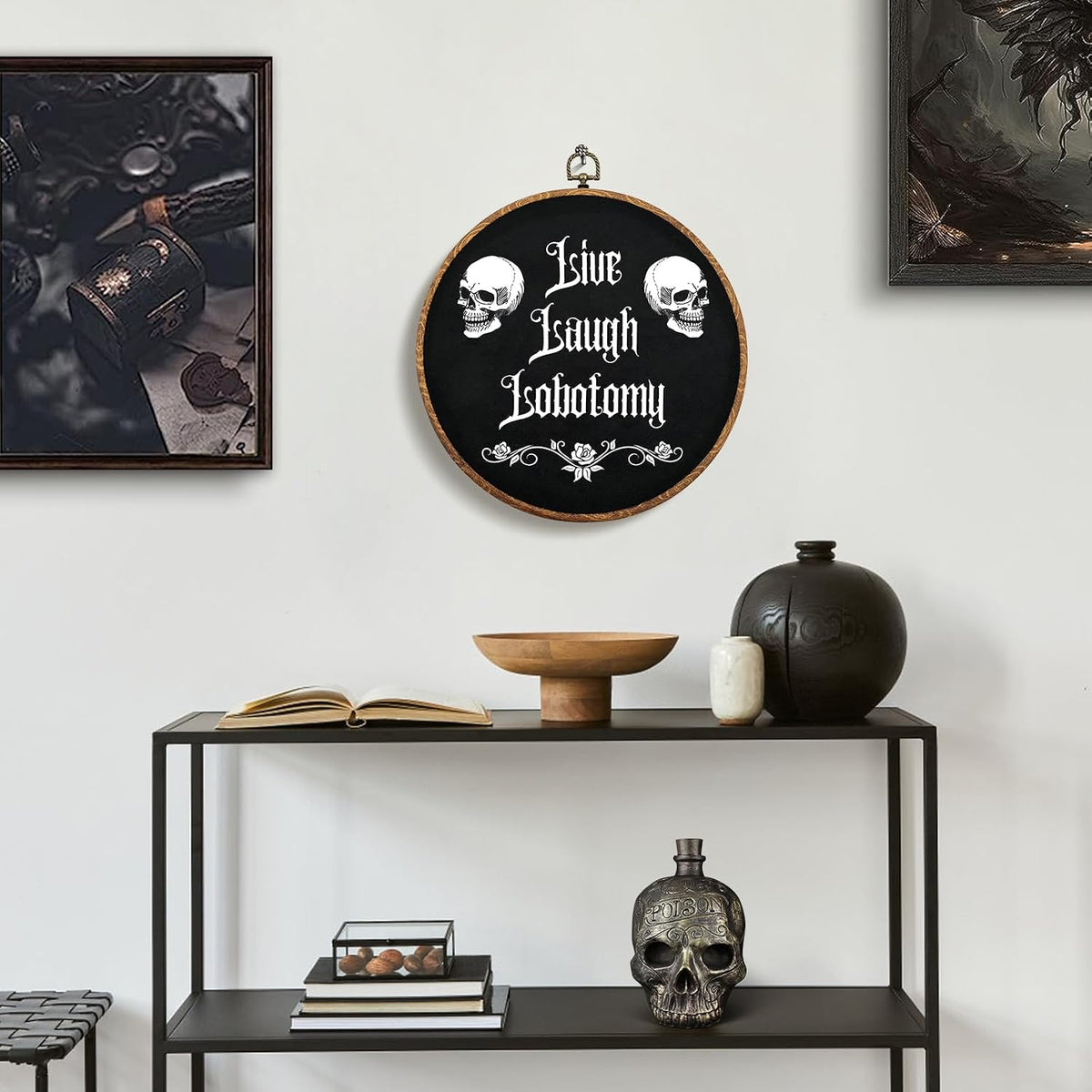 Funny Gothic Wall Sign – Skull Home Decor – view 5