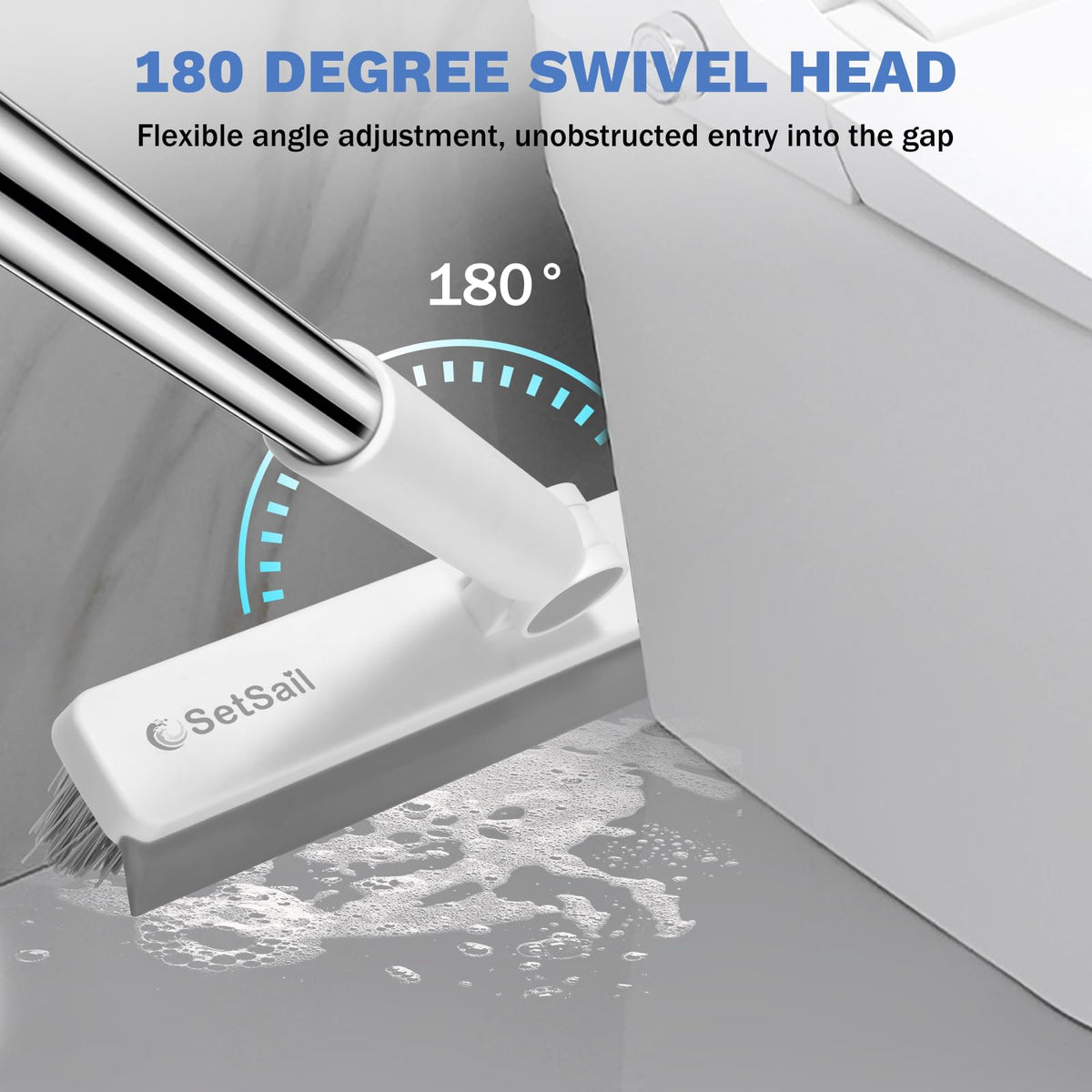 Long-Handle V-Shaped Grout Cleaner Brush