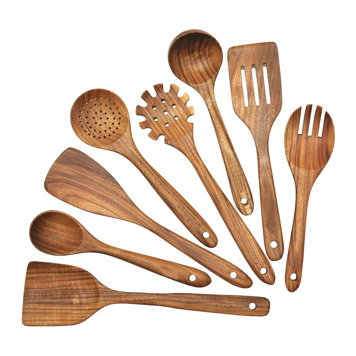 Natural Teak Wooden Cooking Utensils Set