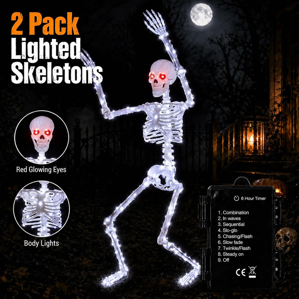 Light-Up Skeletons – 2 Pack 90 cm Outdoor Halloween Decoration – view 4