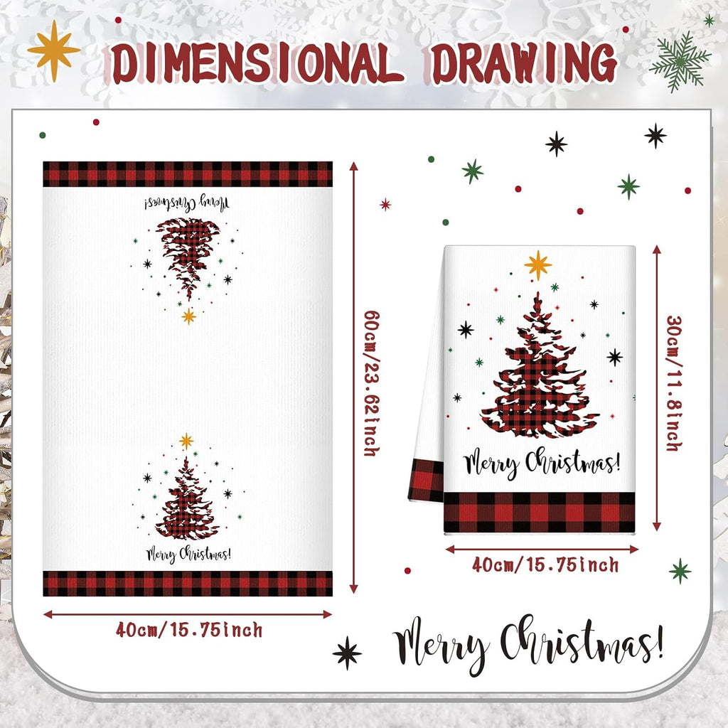 Christmas Kitchen Towels – 6 Pack Buffalo Plaid – view 3