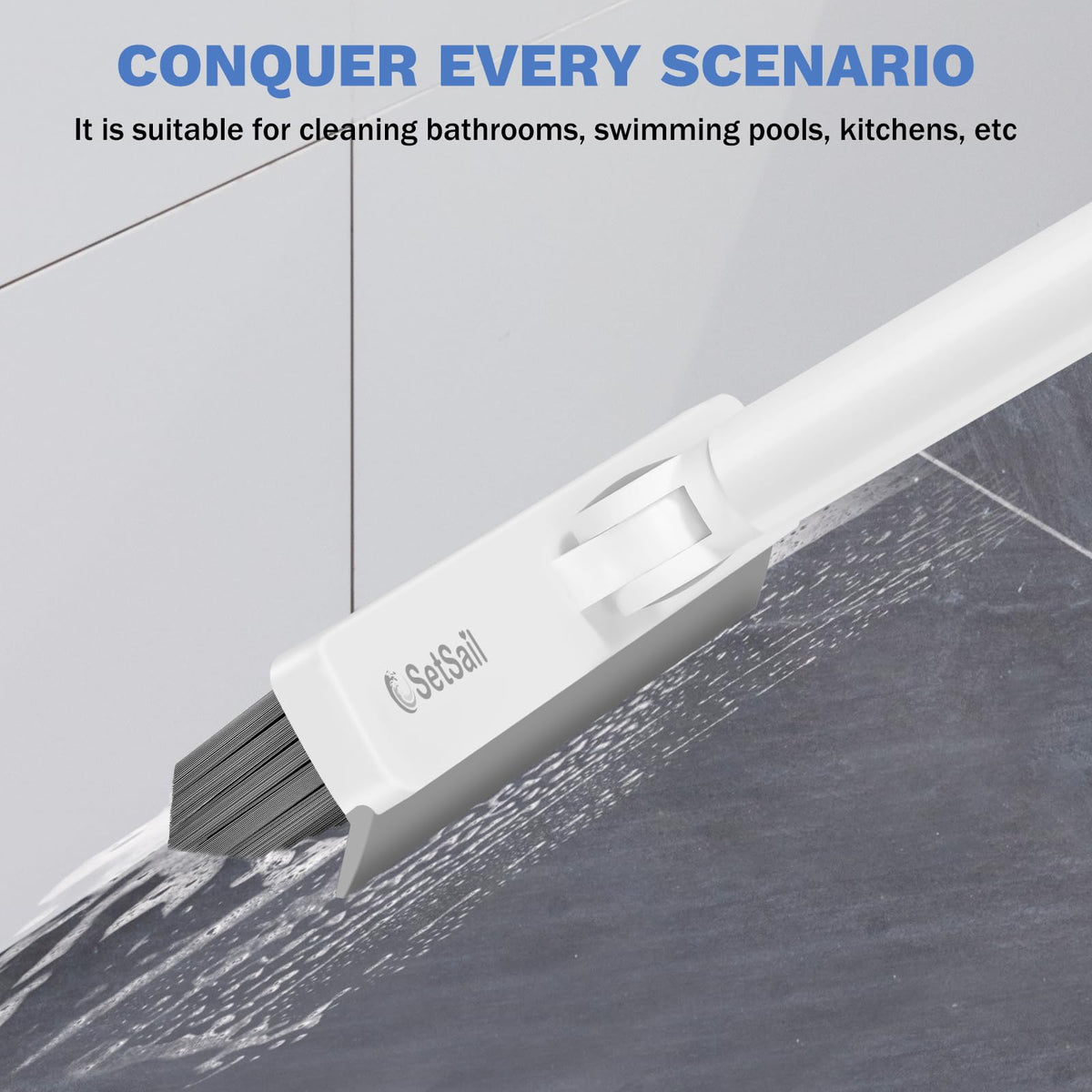 Long-Handle V-Shaped Grout Cleaner Brush