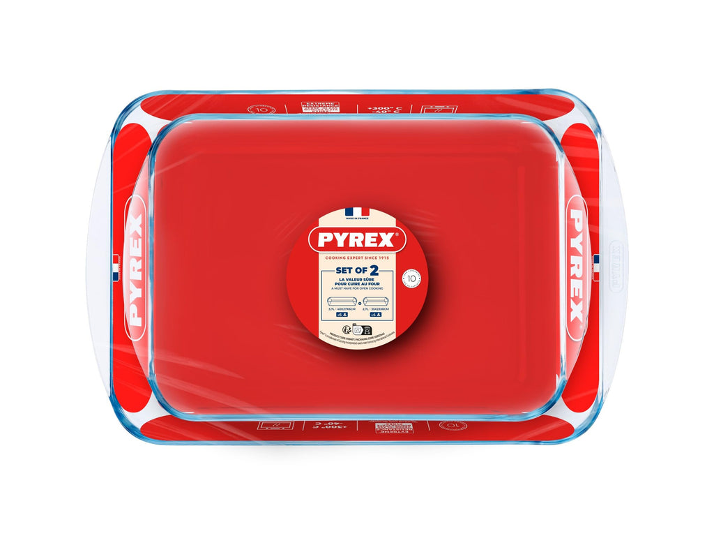 Pyrex Glass Roasting Dish Set – 2 Piece