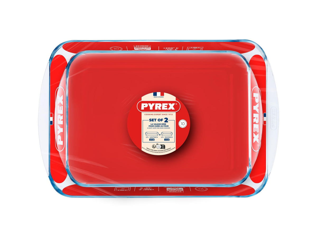 Pyrex Glass Roasting Dish Set – 2 Piece