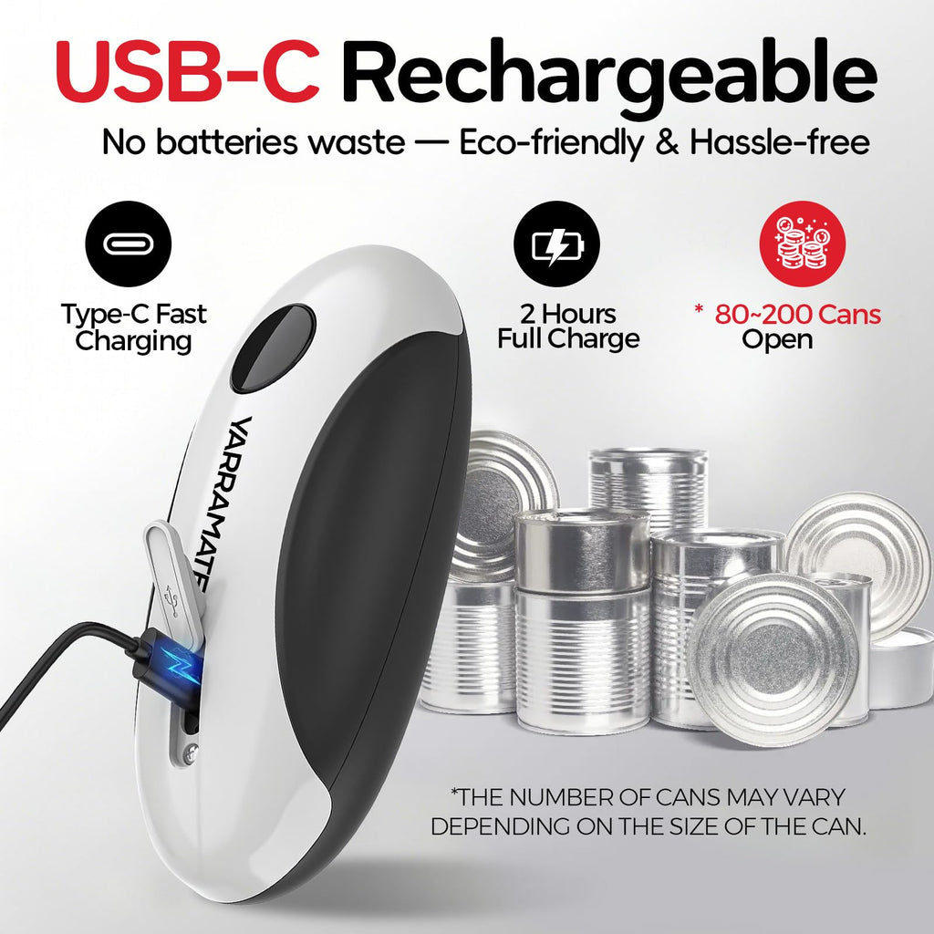 Rechargeable Electric Can Opener – Smooth Edge, One Touch