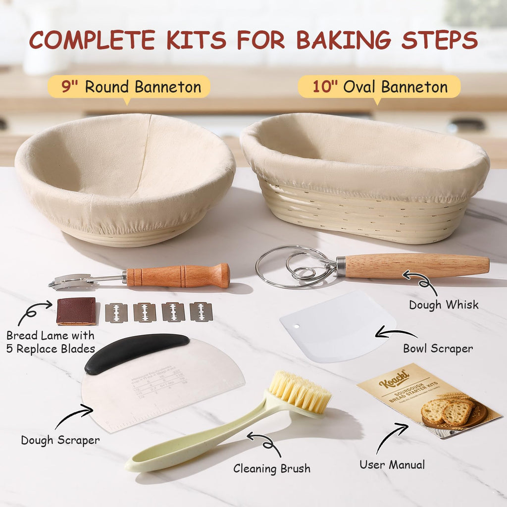 Sourdough Bread Kit – Round & Oval Banneton Baskets