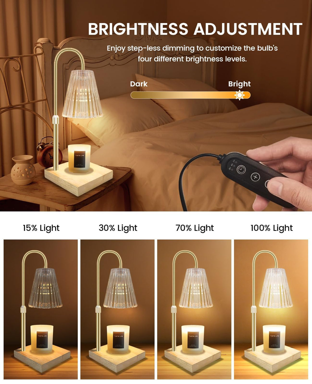 Candle Warmer Lamp with Timer & Dimmer