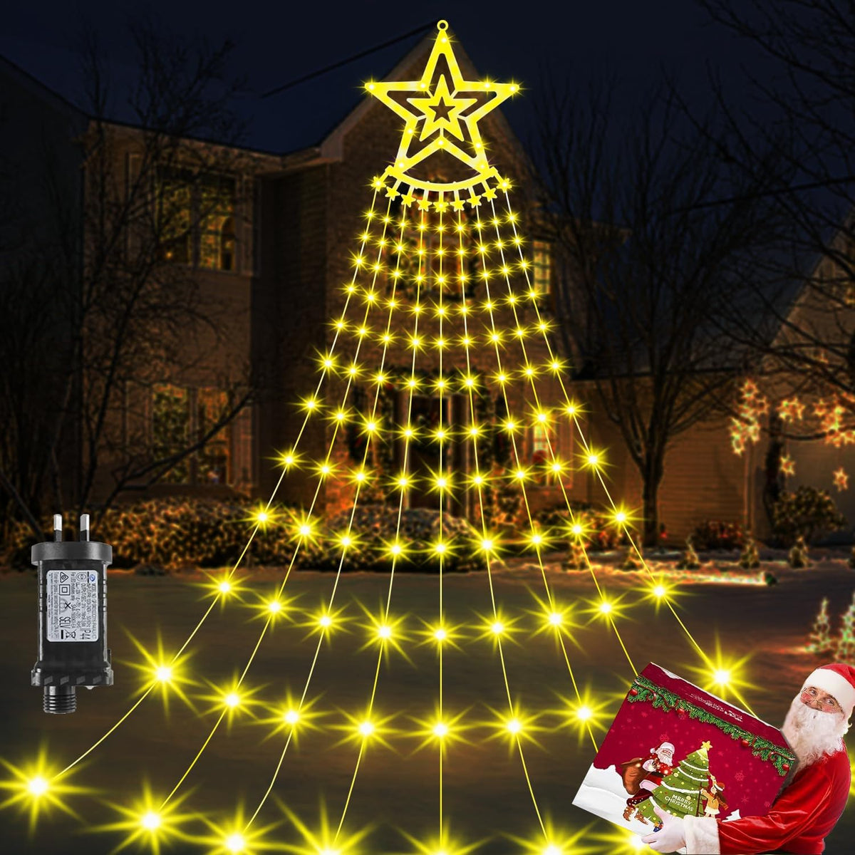 Waterfall Christmas String Lights – 360 LED – view 9