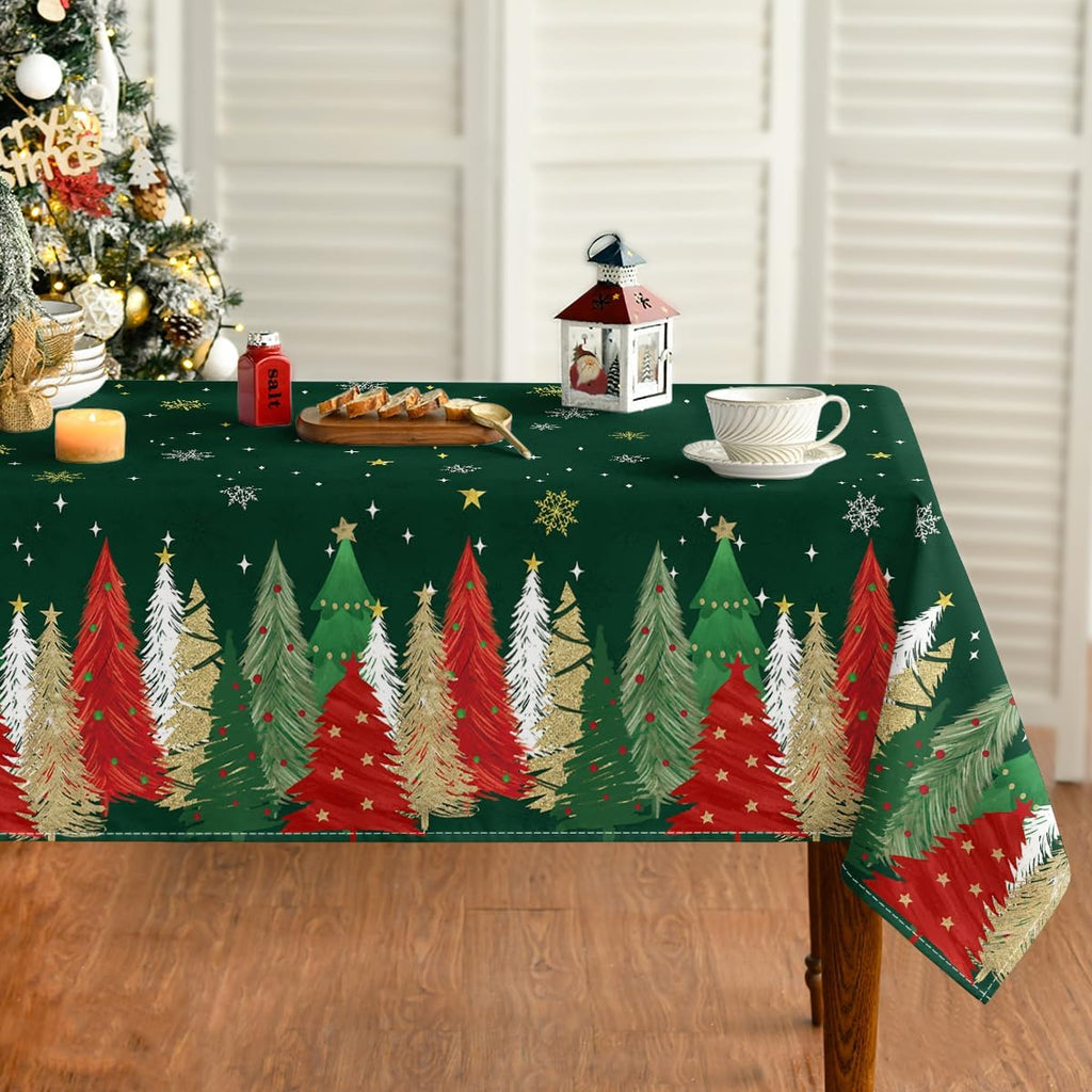 Christmas Tree Print Tablecloth – Washable – view 2