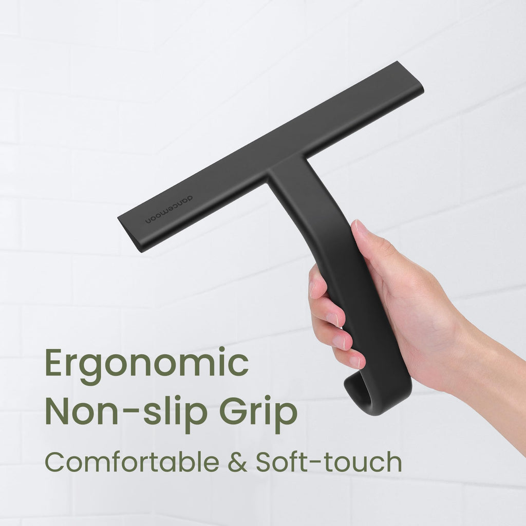 JustHang Silicone Shower Squeegee with Built-in Hook