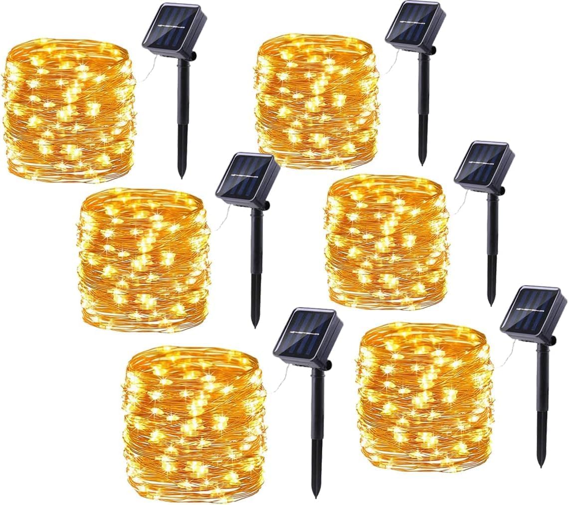 Solar Fairy String Lights – Warm White Copper Wire, 2 to 6 Pack – view 8