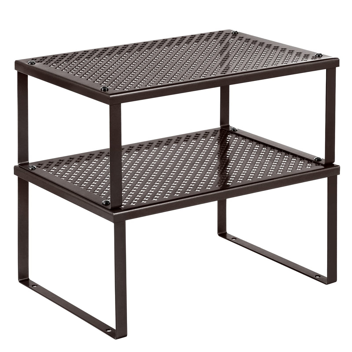 SONGMICS Stackable Cupboard Shelves – Set of 2