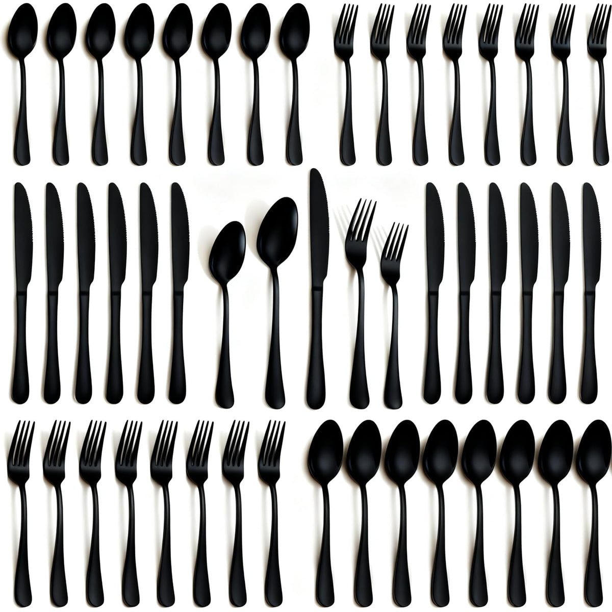 Mirror-Polished Stainless Steel Cutlery Set with Steak Knives