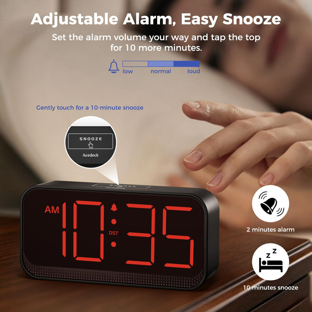 Battery Operated Alarm Clock with Large Numbers