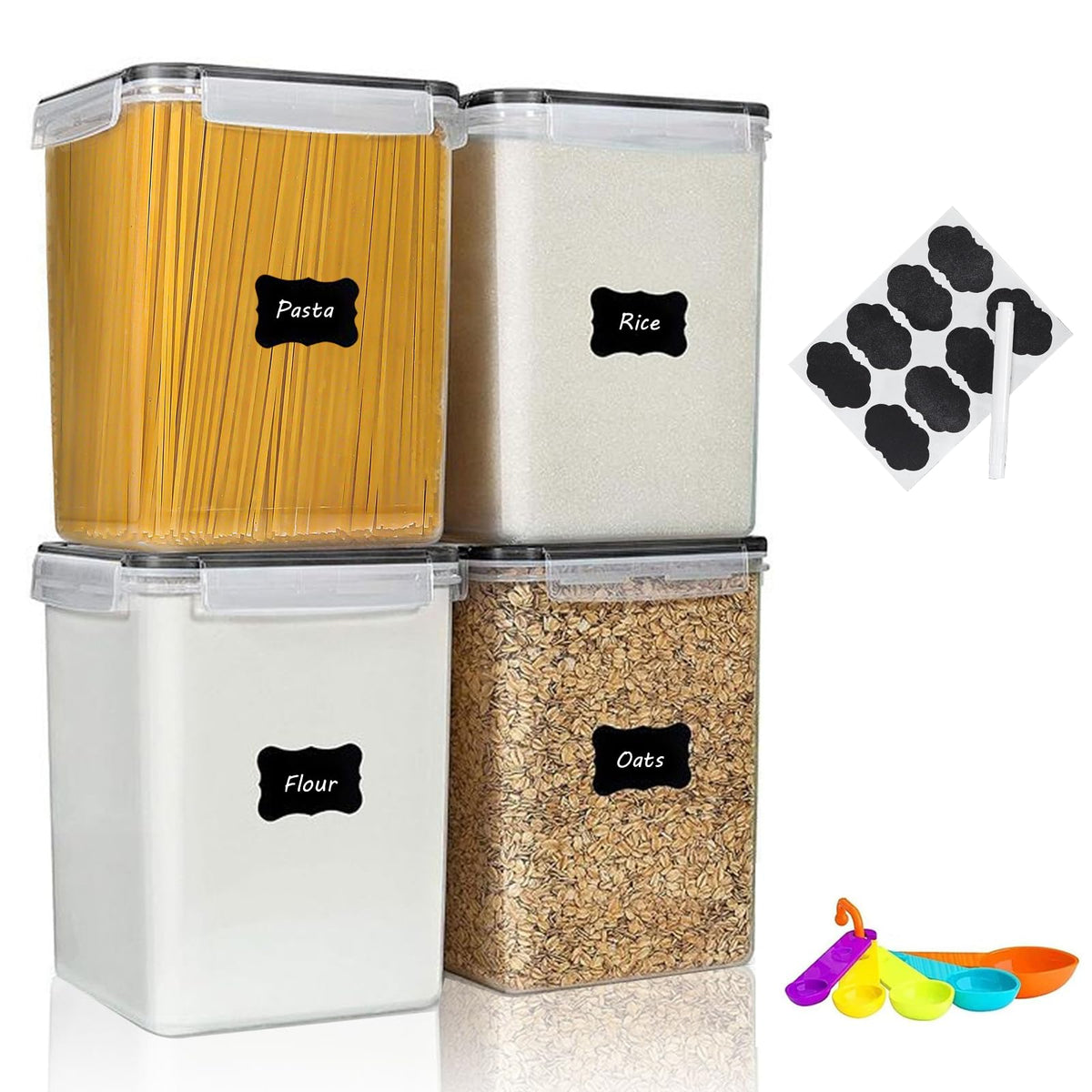 Airtight Pantry Storage Containers Set with Labels