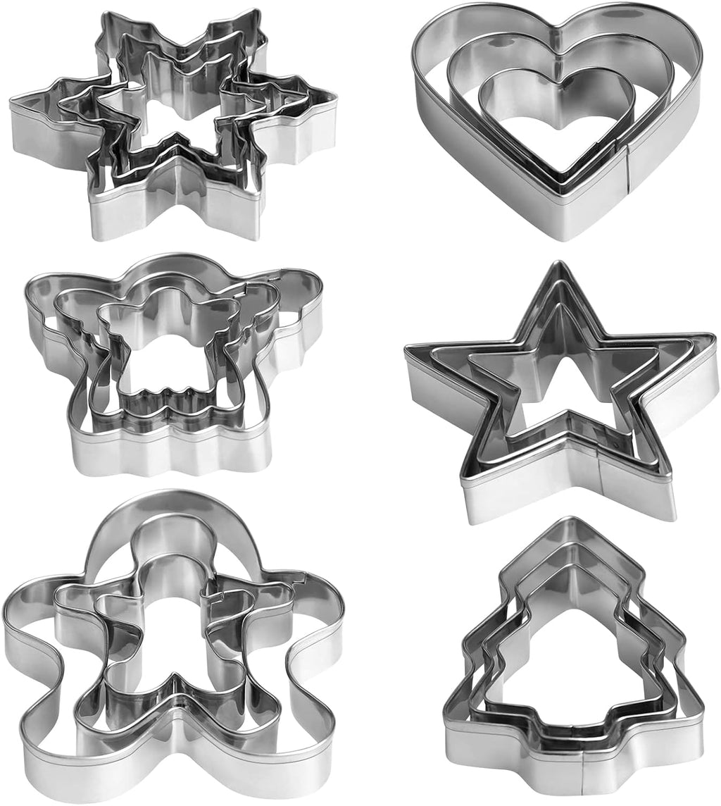 Christmas Cookie Cutter Set – 18 Piece Stainless Steel
