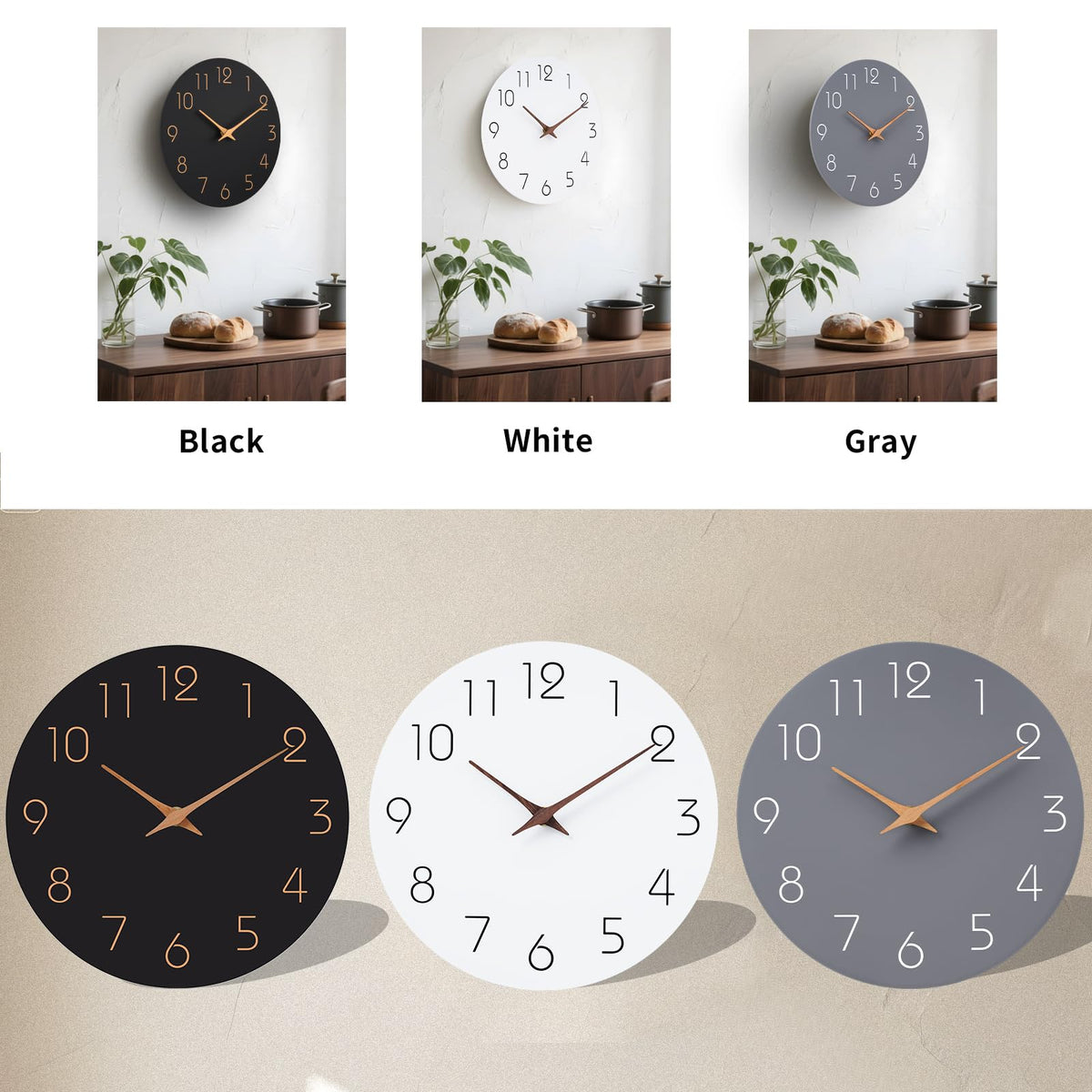 Large Silent Wall Clock – Non-Ticking, 8 to 16 Inch
