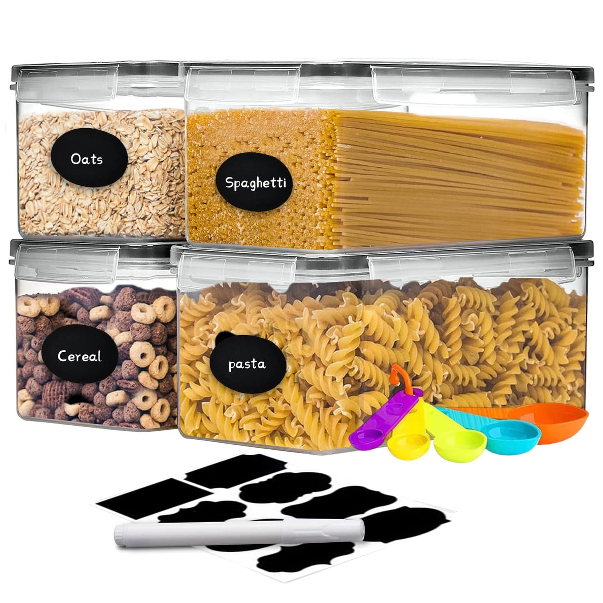 Airtight Pantry Storage Containers Set with Labels