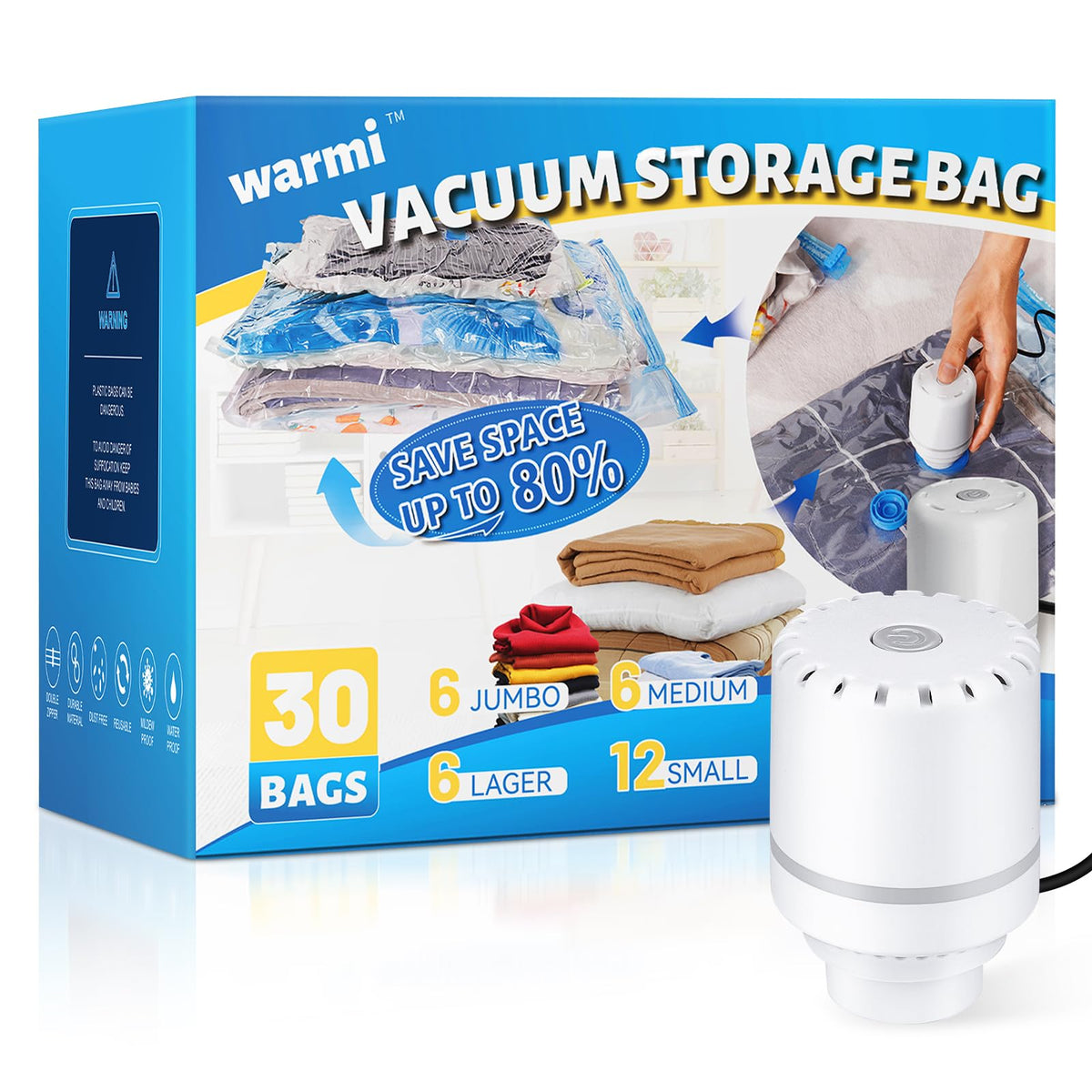 Vacuum Storage Bags with Electric Pump