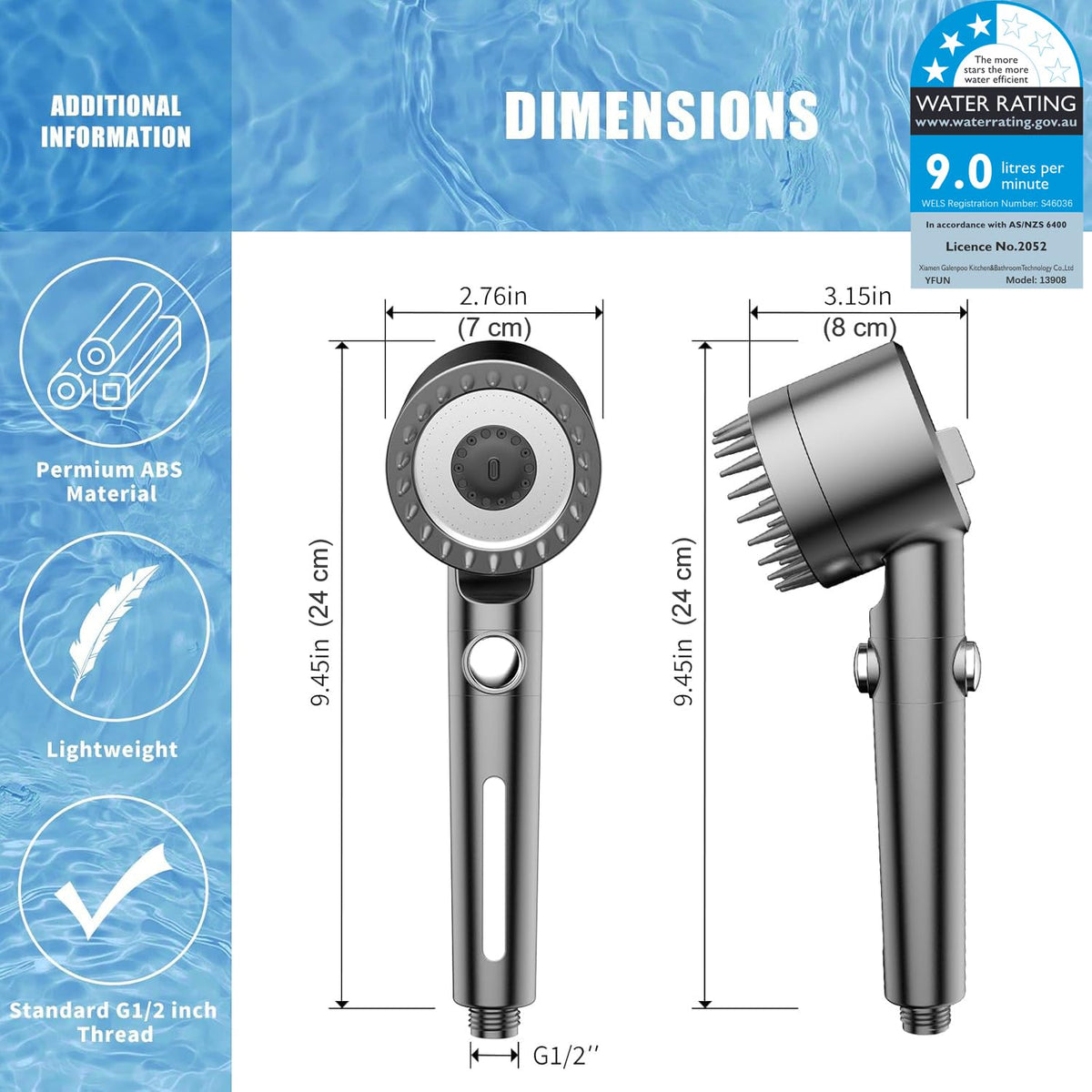Filtered Handheld Shower Head with Scalp Massager