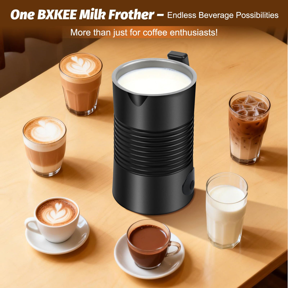 4-in-1 Electric Milk Frother & Warmer – 350 ml