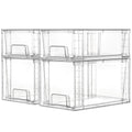 Clear Stackable Storage Drawers – 4 Pack