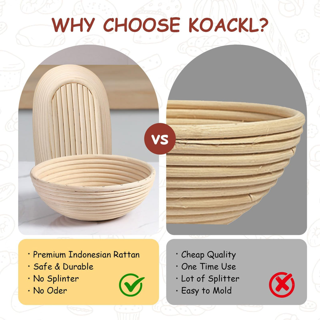 Sourdough Bread Kit – Round & Oval Banneton Baskets