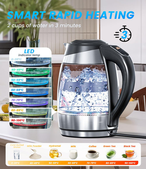 1.8L Glass Electric Kettle with Temperature Control