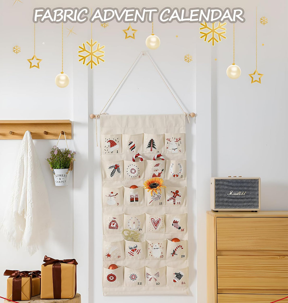 Reusable Fabric Advent Calendar with Pockets – view 5