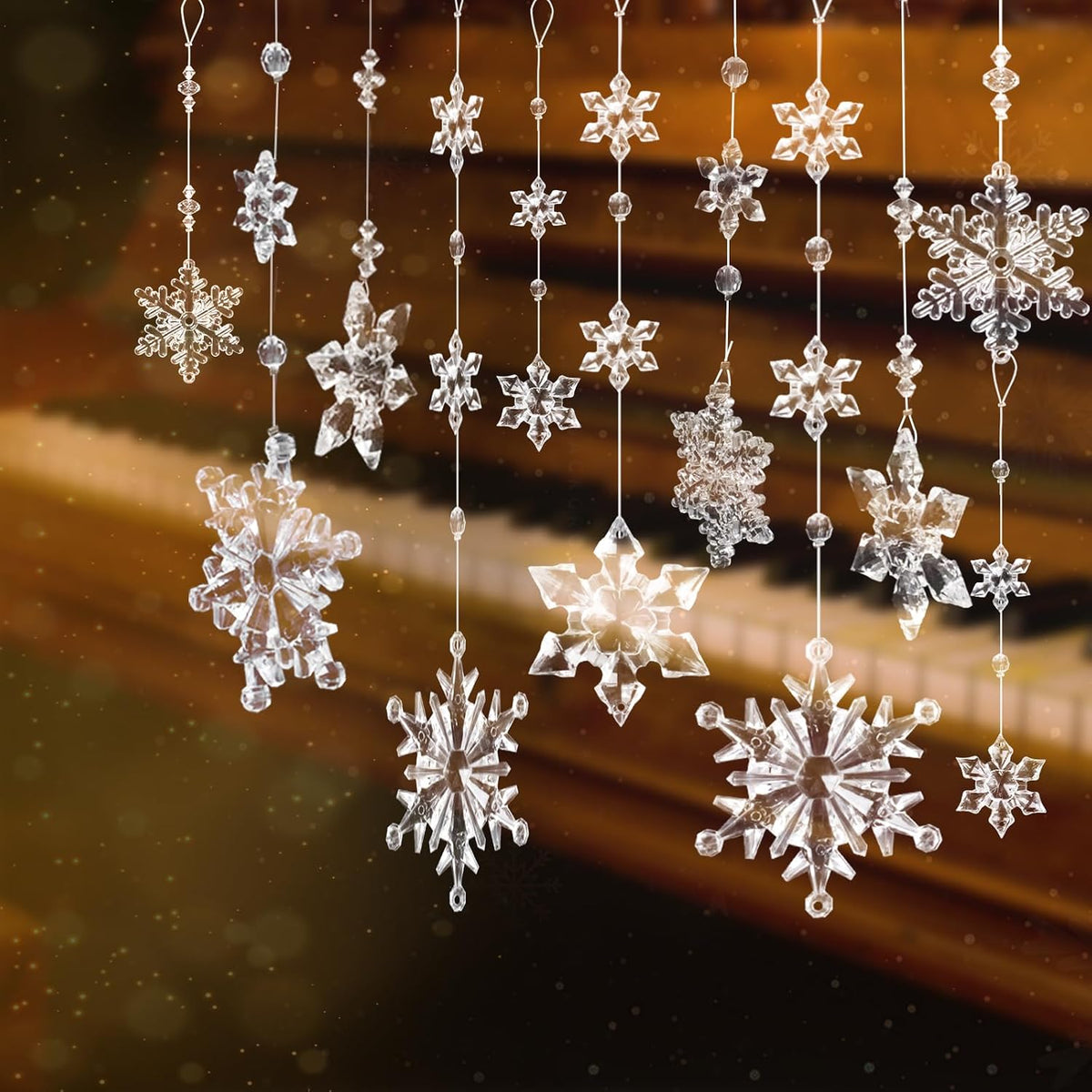 Acrylic Snowflake & Icicle Ornaments – 18 to 32 Piece Sets – view 11