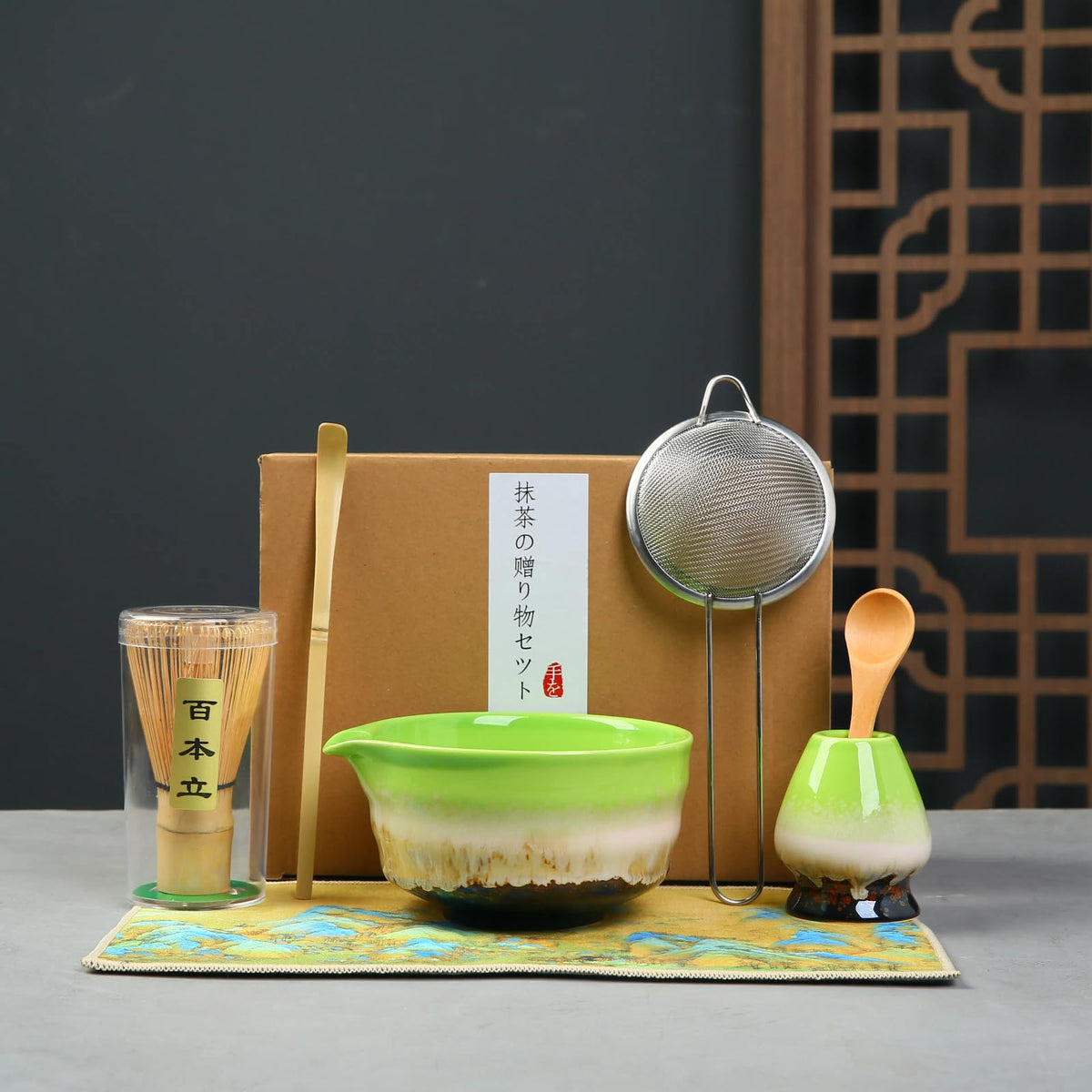 6-Piece Matcha Tea Set with Bamboo Whisk & Bowl