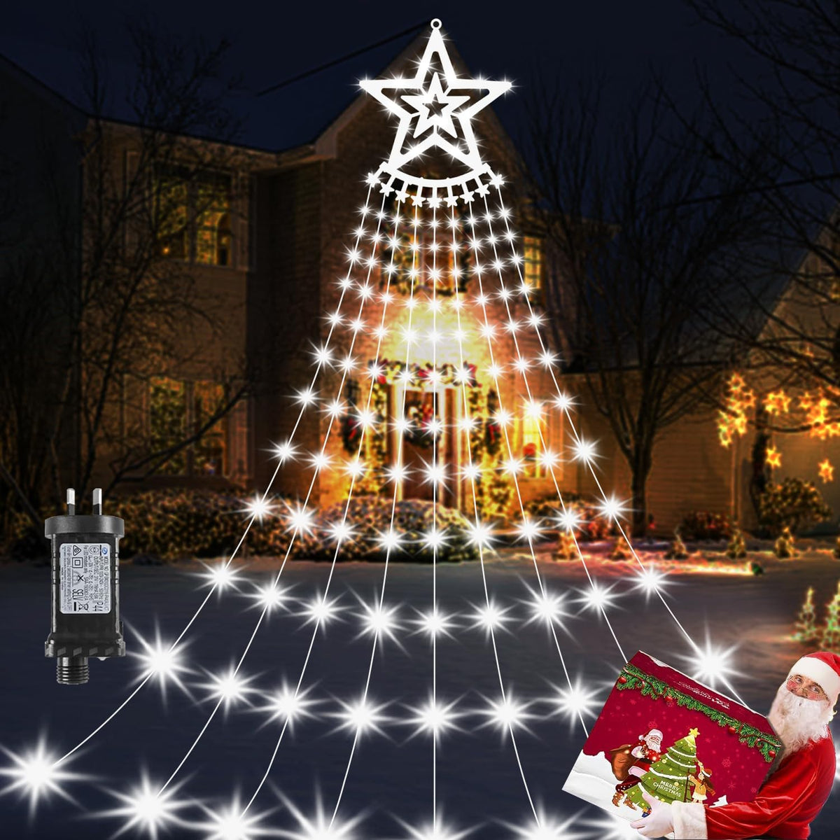 Waterfall Christmas String Lights – 360 LED – view 8