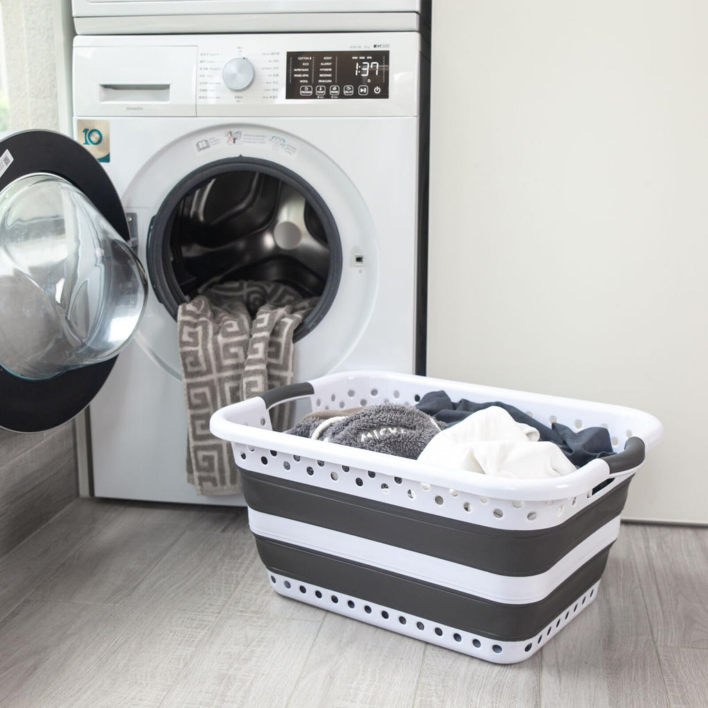 45L Collapsible Laundry Basket with Handles