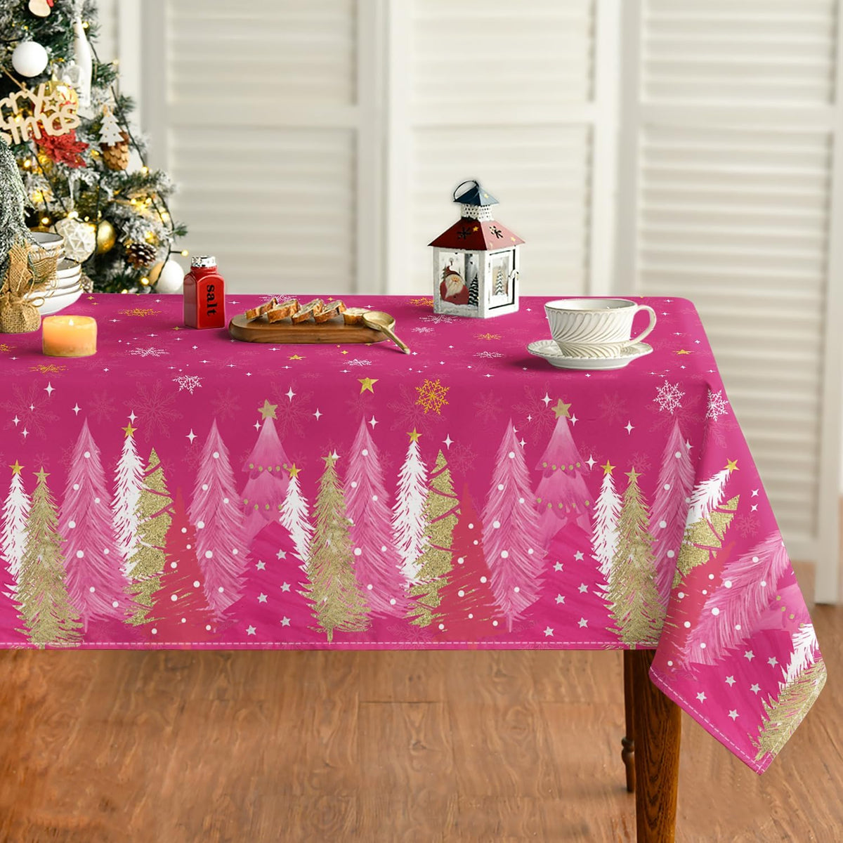 Christmas Tree Print Tablecloth – Washable – view 8