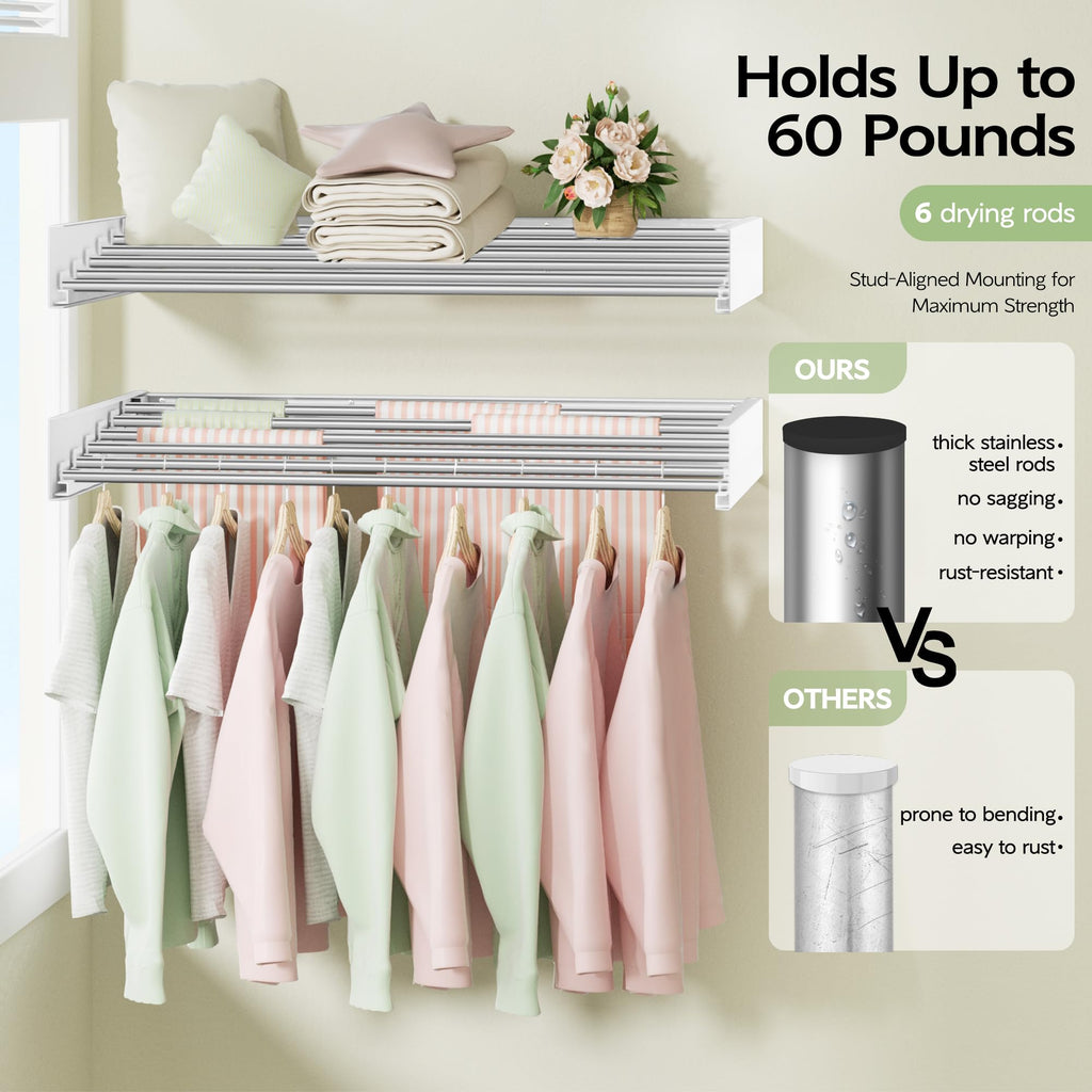 Wall-Mounted Folding Clothes Drying Rack