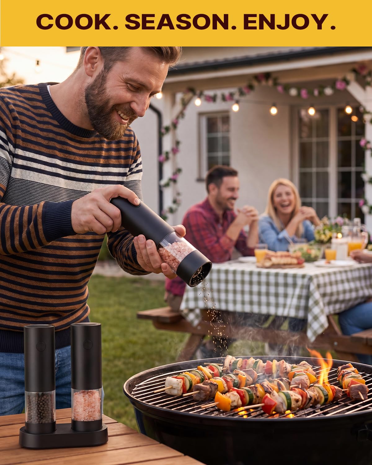 Rechargeable Electric Salt & Pepper Grinder Set