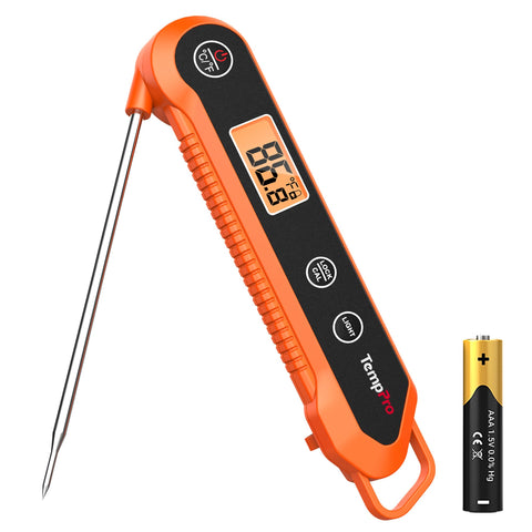 TempPro Instant Read Meat Thermometer – Waterproof, Foldable Probe