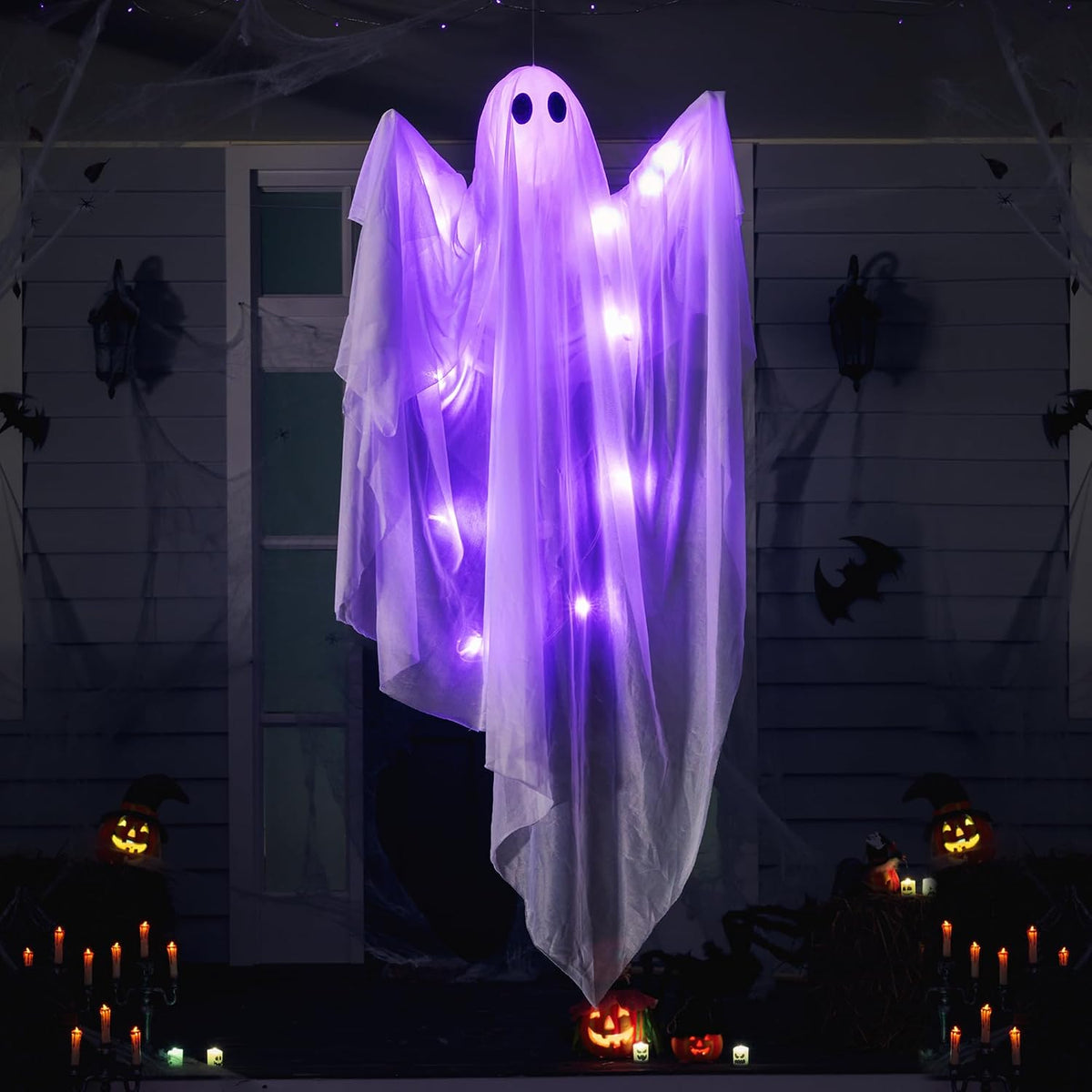 Light-Up Hanging Ghost – 120 cm Halloween Decoration
