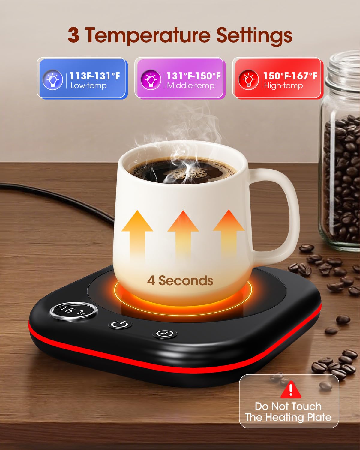 Electric Coffee Mug Warmer with Auto Shut-Off