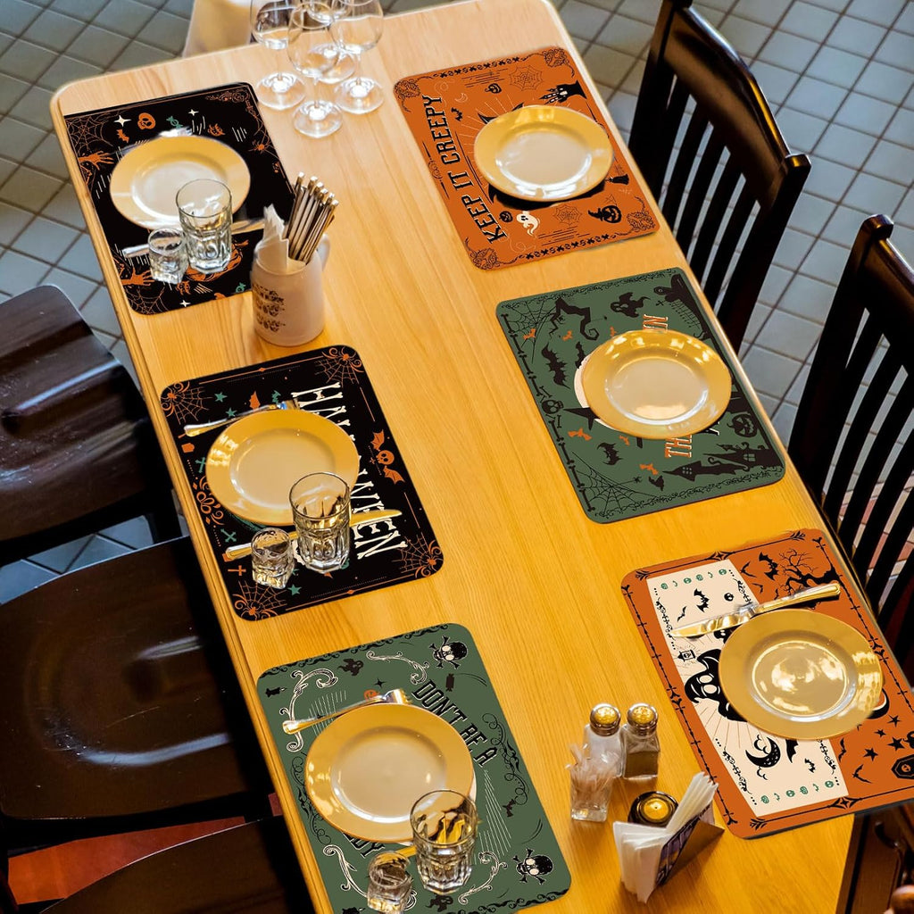 Halloween Placemats Set of 6 – Bats, Pumpkins & Skulls – view 8