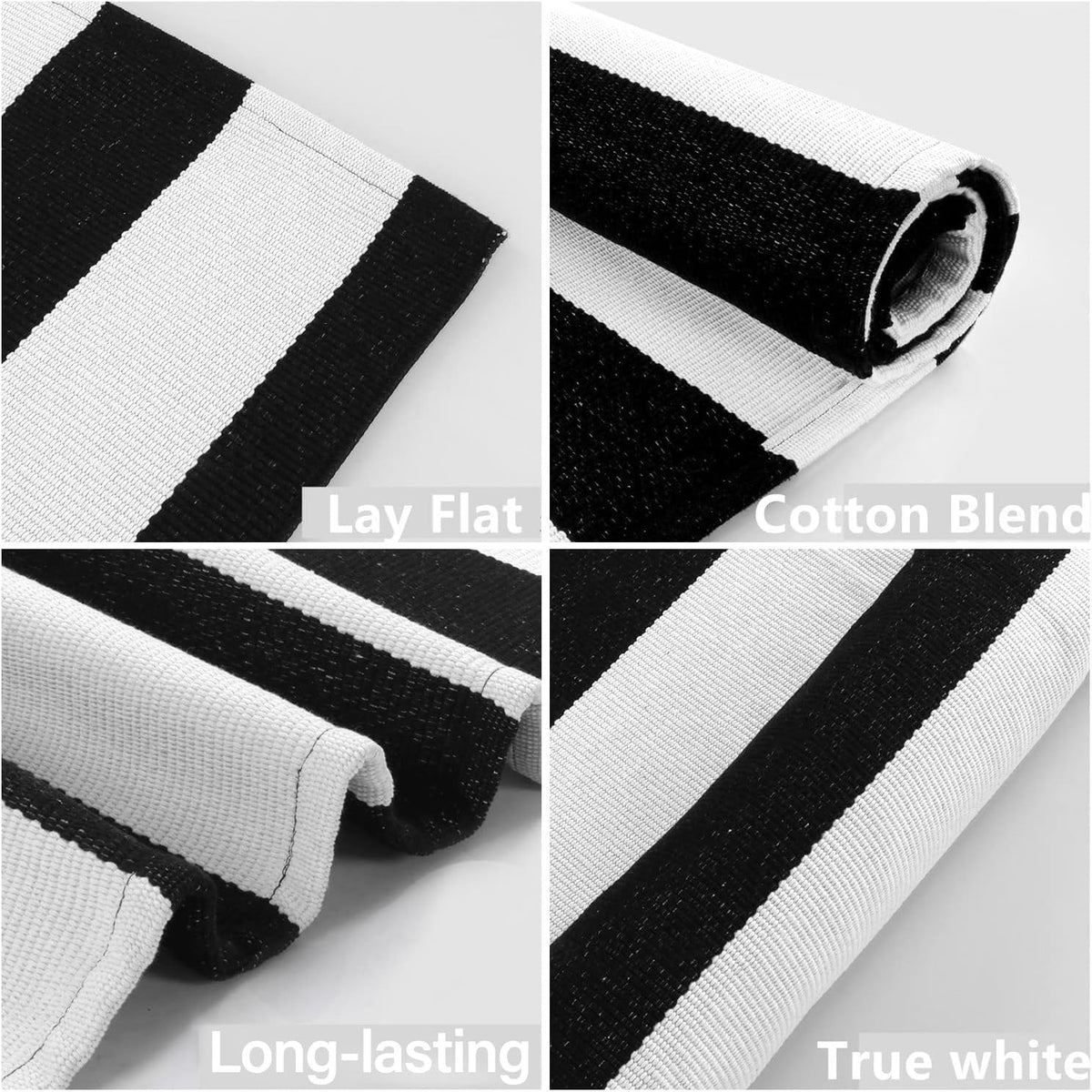 Black & White Striped Door Mat – Layering Rug – view 4