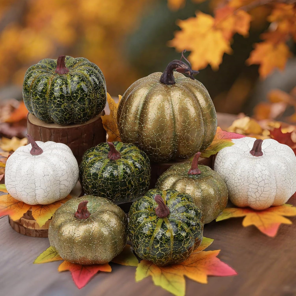Artificial Foam Pumpkins – 8 Piece Assorted Set – view 4