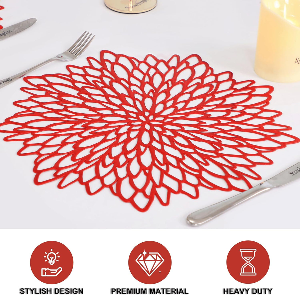 Metallic Placemats & Coasters – Christmas Table Set – view 3