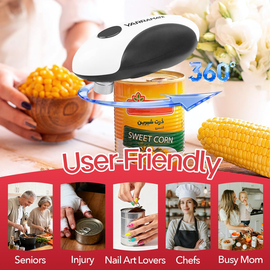 Rechargeable Electric Can Opener – Smooth Edge, One Touch