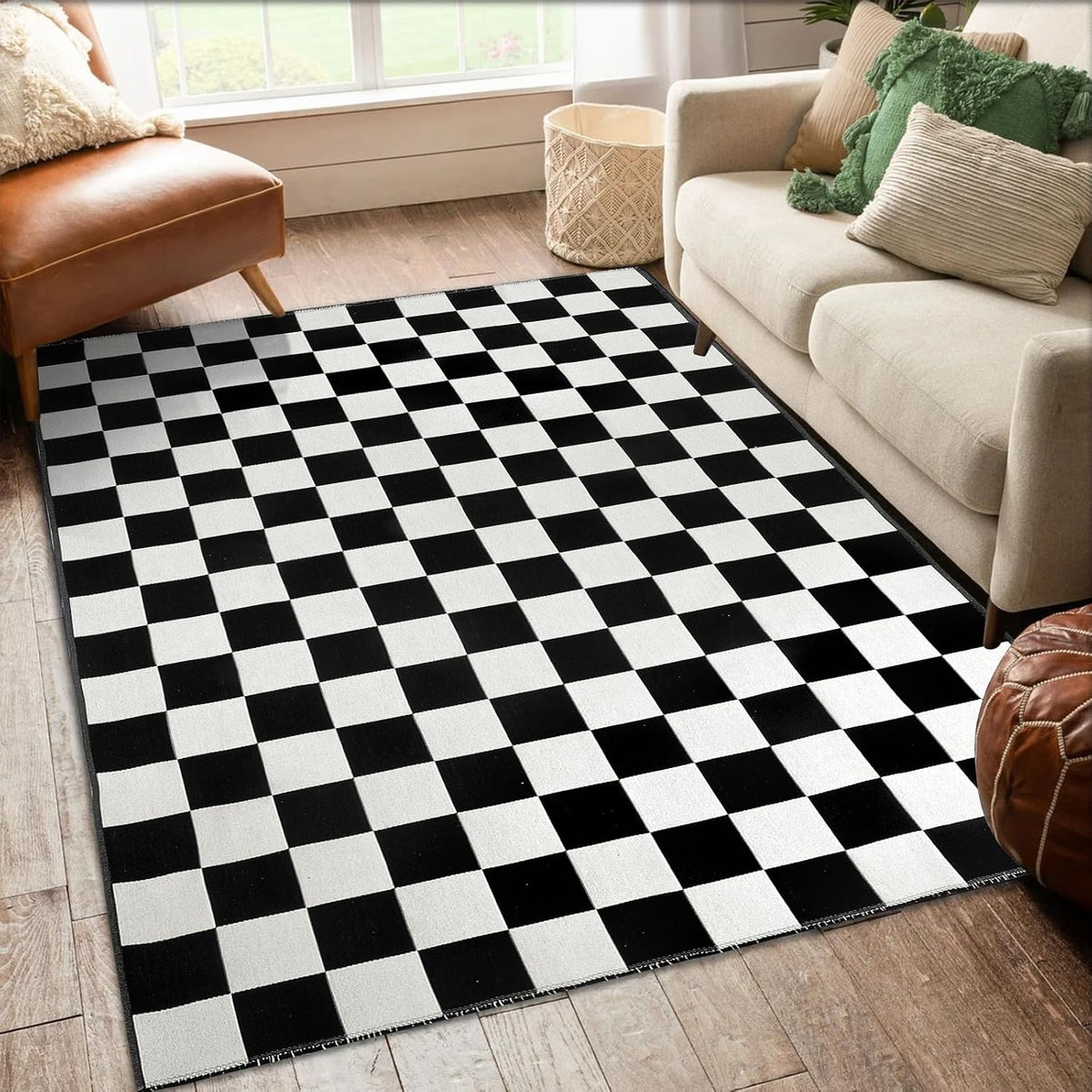 Black & White Striped Door Mat – Layering Rug – view 14